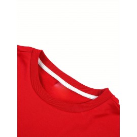 Men's Heavyweight Logo/Text Crew Neck Sweater - Personalized Bulk Orders, Pholyester Pullover for Team Uniforms, Promotions & Casual Wear, Loose Fit Winter Sweater with Logo Printing (Logo/Name/Message), PLUS SIZE