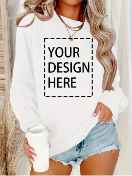 Men's Custom Sweater Personalized with Your Own Logo/Text/Design - Loose Fit Crew Neck Pullover, Machine Washable Winter Sweater for Weddings, Parties, Team Uniforms & Corporate Branding - Custom Logo Sweater for Events & Team Apparel (Men), PLUS