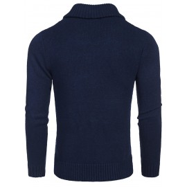 Men'S Shawl Collar Sweaters V-Neck Relaxed Fit Cable Pullovers, Plus Size