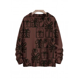 Men'S Winter Coat & T-Shirt - Long Sleeve Round Neck Thermal Base Layer, Olive Green with All-Over Print, Regular Fit Casual & Formal Wear, Warm Layering Top for Cold Weather, Versatile Everyday & Formal Outfits, Durable & Comfortable Men'S Fashion