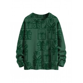 Men'S Winter Coat & T-Shirt - Long Sleeve Round Neck Thermal Base Layer, Olive Green with All-Over Print, Regular Fit Casual & Formal Wear, Warm Layering Top for Cold Weather, Versatile Everyday & Formal Outfits, Durable & Comfortable Men'S Fashion