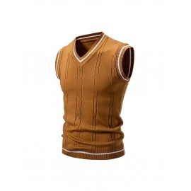 Men'S Heavyweight Sweater - Solid Burgundy Round Neck Pullover with Piping Trim, Regular Fit Winter Warmth, Casual & Formal Wear, Durable Easy-Care Sweater for Fall and Winter Layering (Coat-Compatible Hanging Hooks Included) - Versatile Everyday &