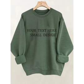 Men'S Christmas Custom Lettering Hoodie - Red Crew Neck Pullover Sweater with Personalized Text/Design, Soft Loose Fit Long Sleeve Winter Warmth, Machine Washable Holiday Gift for Him, Plus Size