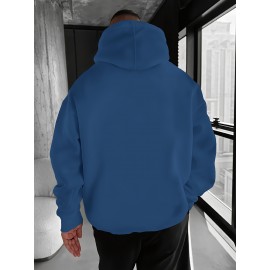 Men'S Oversized Fleece-Lined Hooded Sweatshirt with Surf & Beach Graphic Print - 100% Micro-Elastic Knit, Kangaroo Pocket, Surfing Surf Co. Design, Surfing-Themed Casual Pullover for Surfing, Beachwear & Everyday Comfort (Large Size) - Ideal Gift fo