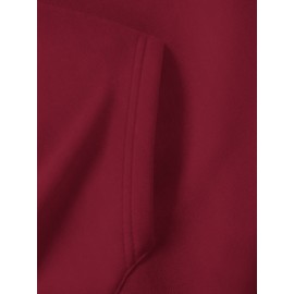 Men's Plus-Size Oversized Hoodie Sweatshirt - Red Hockey Logo & The North Slogan Print, Kangaroo Pocket, Machine-Washable Knit Fabric, Hockey-Themed Casual Wear & Christmas Party Outfit, Thanksgiving Gift (Local Shipping) - Hockey, PLUS SIZE