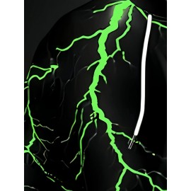 Men's Neon Pink Lightning Bolt Hoodie - Stretch Knit Pullover Sweatshirt with Adjustable Hood, Bold White Lightning Print, Machine Washable Winter Warm Coat for Gym, Streetwear & Casual Outfits - Durable Neon Glow Jacket, PLUS SIZE, Big And Tall Men Clothing, Winter Clothes For Women Plus Size, Oversized Hoodie Men, Winter Hoodies For Men, Botas De Invierno, Plus Size Pants For Men, Long Sleeve Plus Size, Chunky Sweaters, Plus Size Sweat Suit, Thick Hoodies For Women,