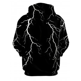 Men's Neon Pink Lightning Bolt Hoodie - Stretch Knit Pullover Sweatshirt with Adjustable Hood, Bold White Lightning Print, Machine Washable Winter Warm Coat for Gym, Streetwear & Casual Outfits - Durable Neon Glow Jacket, PLUS SIZE, Big And Tall Men Clothing, Winter Clothes For Women Plus Size, Oversized Hoodie Men, Winter Hoodies For Men, Botas De Invierno, Plus Size Pants For Men, Long Sleeve Plus Size, Chunky Sweaters, Plus Size Sweat Suit, Thick Hoodies For Women,