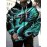 Men's Japanese Dragon Print Hooded Zip-Up Jacket - Turquoise Blue & Black 3D Scale Design, Full-Zip Korean/Kazoku Style Coat, Anime/Manga Inspired Casual Wear, Breathable & Machine Washable, Plus Size Relaxed Fit for Gym, Running, Spring/Fall Outdoor - Japanese Dragon Motif with Full-Length Zipper Closure, No Lining, Standout Statement Piece for Men's Fashion (Casual & Statement Outfit), PLUS SIZE
