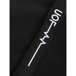 [Plus Size Sports Jacket] Lightweight Windproof Men's Plus Size Sports Jacket | Embroidered Letters, Zippered Pockets, Durable, Breathable, Machine Washable for All Seasons