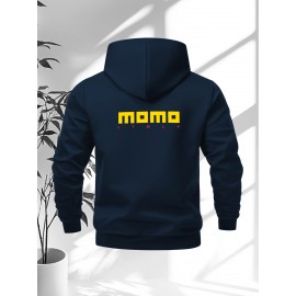 Men'S Plus Size Casual Hooded Jacket - Black with Orange 