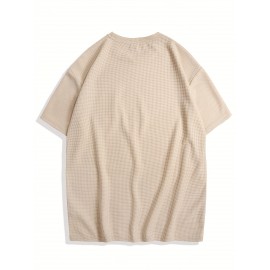 3pcs Men'S Plus Size Casual Short Sleeve T-Shirt Set, Essential Basic Tee - Breathable, Soft & Comfortable Waffle Fabric, Solid Color, Round Neck, Perfect for Casual Attire, PLUS SIZE, Men'S Set On, Men'S White Beach Set, Men'S Training Suit Set, Men'S Beach Set For Large Sizes