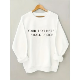 Men'S Christmas Custom Lettering Hoodie - Red Crew Neck Pullover Sweater with Personalized Text/Design, Soft Loose Fit Long Sleeve Winter Warmth, Machine Washable Holiday Gift for Him, Plus Size