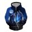 Men'S Moonlit Wolf Howl 3D Print Hooded Zip-Up Sweatshirt - Deep Blue Wolf Pack & Snow Mountain Night Sky Design, Loose Fit Casual Outdoor Winter Wear, Full-Zip Hoodie for Camping & Hiking, Durable 3D Print Graphic Apparel, Plus Size