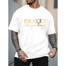 Men's Oversized Big & Tall Light Grey T-Shirt with Inspirational 